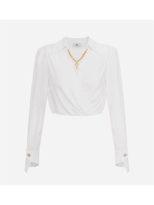 SHIRT WITH JEWEL DETAIL ELISABETTA FRANCHI | CAT0256E2360 Avorio